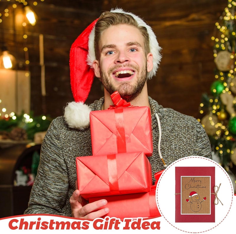 Engrowtic Christmas Gift Card Book 5 Slots Gift Postcard Sleeves Christmas Snowman Money Holder Envelope Booklet for Cash Xmas Party Supplies for Teacher Office Employee Appreciation - Image 5